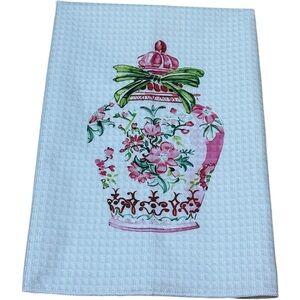 Grandmillennial Style Chinoiserie Kitchen Tea Towel NWT 💙🩷